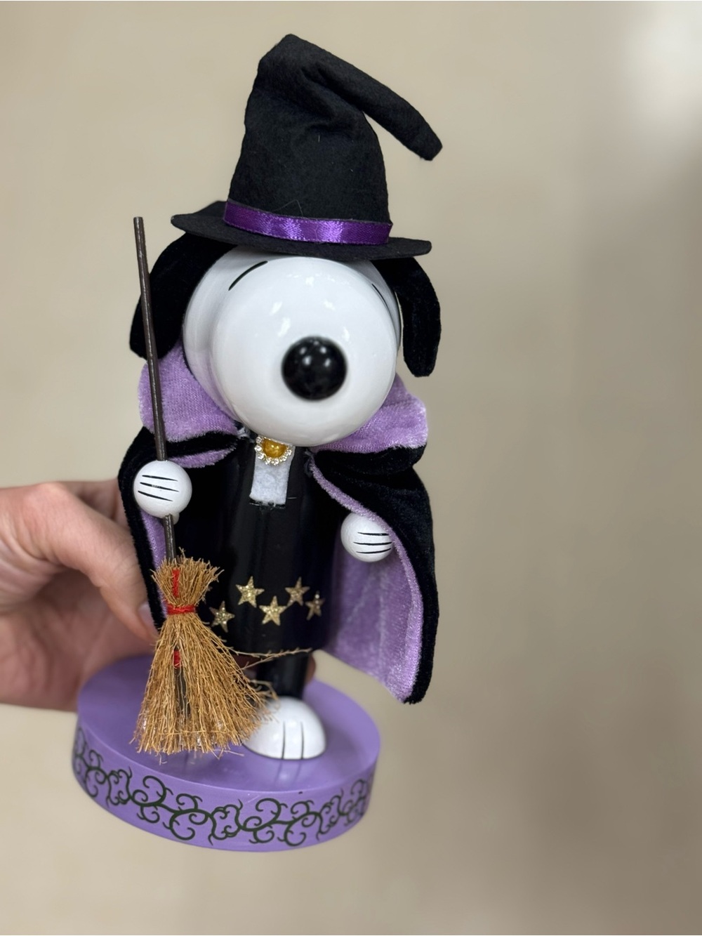 Peanuts Black and Purple Snoopy Witch Figurine